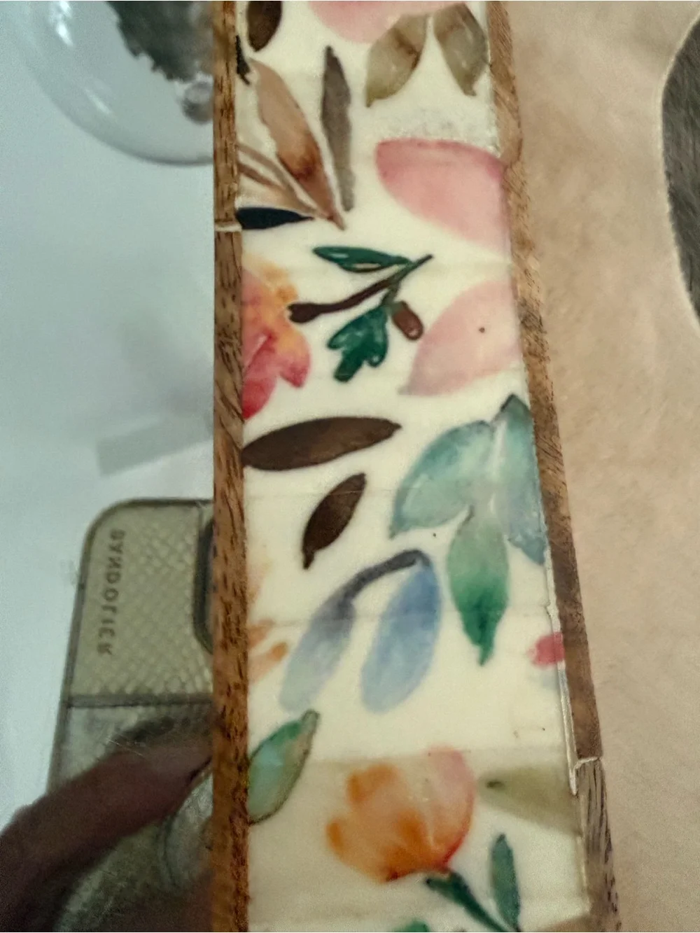 Gorgeous Floral Accent Wall Mirror in Brown and Green Pastel Colors